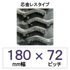 180幅72ピッチ KBL運搬車・作業車用ゴムクローラー（芯金レス）